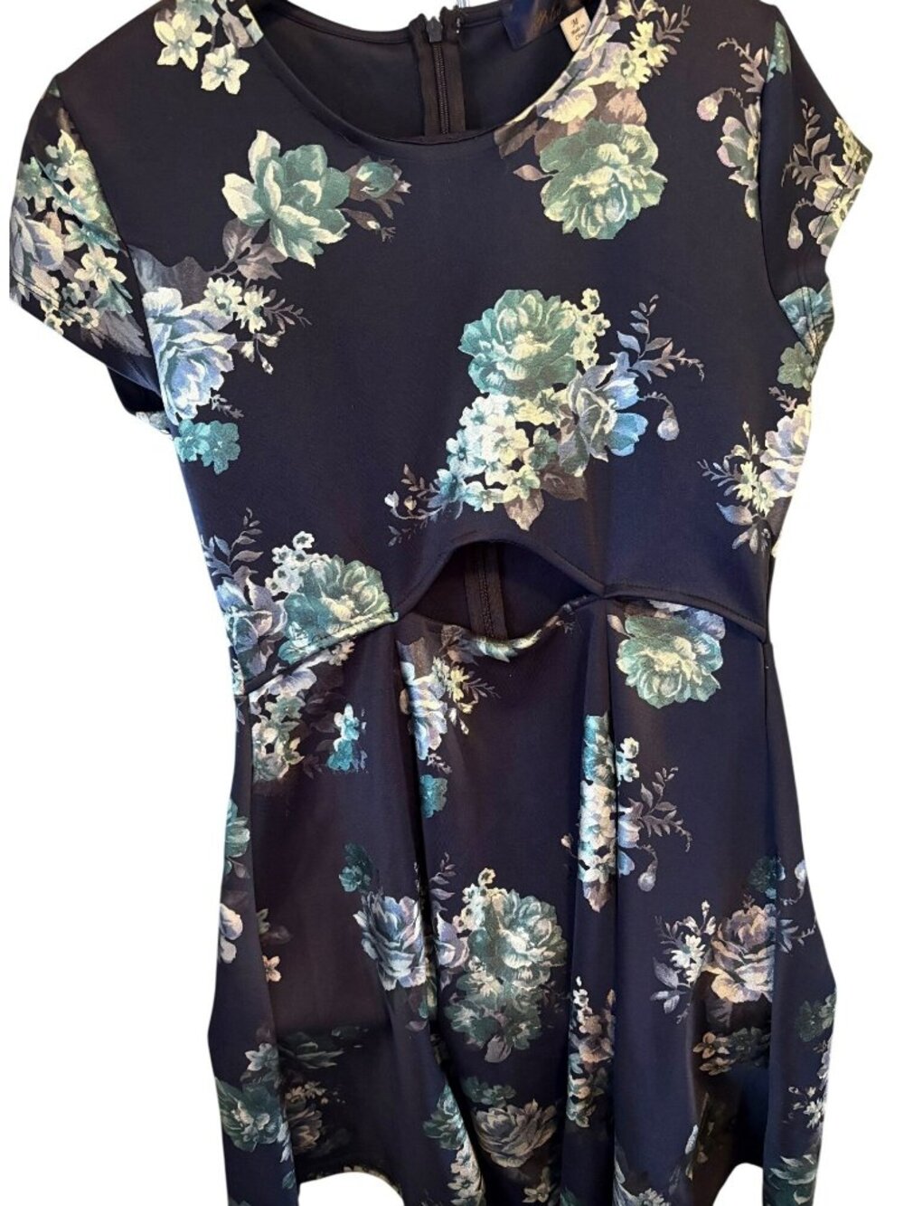 Blue Rain Skater Floral Cutout Dress By Francescas Size M